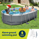 Bestway 488x305x107cm Swimming Pool Steel Frame Set w/ Pump Filter Ladder Cover