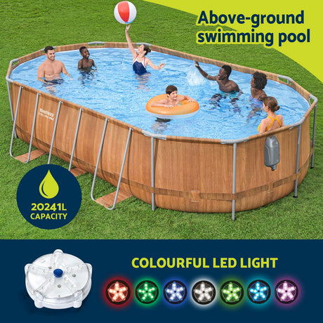 Bestway Swimming Pool Steel Frame Luxury Pool & SPA Massage Set 6.1x3.66x1.22m