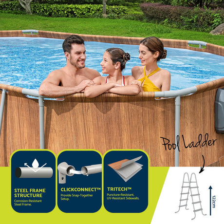 Bestway Swimming Pool Steel Frame Luxury Pool & SPA Massage Set 6.1x3.66x1.22m