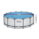 Bestway Swimming Pool 427x427x122cm Steel Frame Above Ground Pools Round Filter Pump Ladder