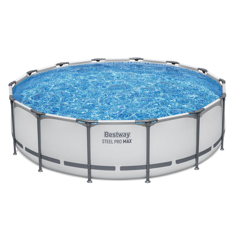 Bestway Swimming Pools 427cm x 107cm Steel Above Ground Round Backyard Pool Set White
