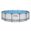 Bestway Swimming Pools 427cm x 107cm Steel Above Ground Round Backyard Pool Set White