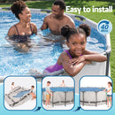 Bestway Swimming Pools 427cm x 107cm Steel Above Ground Round Backyard Pool Set White