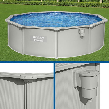 Bestway Swimming Pool Steel Frame Round Pool Set 457cm w/ Filter Ladder 17430L