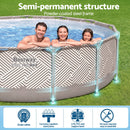 Bestway Swimming Pools 396cm x 107cm Steel Above Ground Canopy Backyard Pool Set White