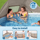 Bestway Swimming Pools 396cm x 107cm Steel Above Ground Canopy Backyard Pool Set White