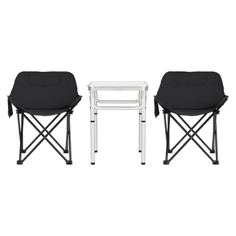 Weisshorn 3pc Camping Table Chair Set Outdoor Folding Aluminium Portable Picnic