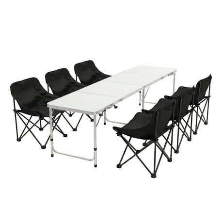 Weisshorn 7pc Camping Table Chair Set Outdoor Folding Aluminium Portable Picnic