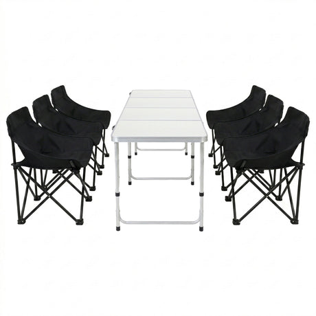 Weisshorn 7pc Camping Table Chair Set Outdoor Folding Aluminium Portable Picnic