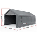 Instahut 3x6m Carports Canopy Tent Portable Garage Outdoor Steel Shelter Grey