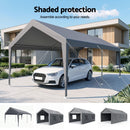 Instahut 3x6m Carports Canopy Tent Portable Garage Outdoor Steel Shelter Grey