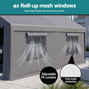 Instahut 3x6m Carports Canopy Tent Portable Garage Outdoor Steel Shelter Grey