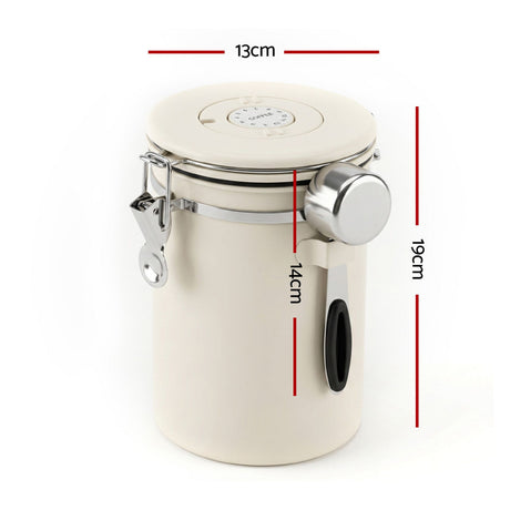 5-Star Chef 1.8L Stainless Steel Coffee Bean Storage Container Coffee Canister