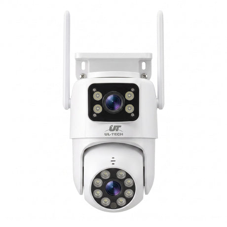 UL-Tech Wireless Security Camera Outdoor Indoor, 2.5K Dual Lens Pan Tilt, 4MP (2×2MP) IP Camera, Motion Detection, Auto-Tracking, Colour Night Vision, 2.4G WiFi, Two-Way Audio, Pet Baby Surveillance