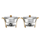 5-Star Chef 5L Chafing Dish Set 2-Pack, Food Warmer Catering Server Buffet