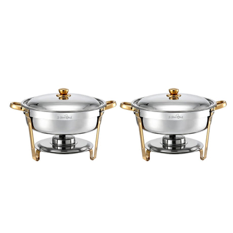 5-Star Chef 5L Chafing Dish Set 2-Pack, Food Warmer Catering Server Buffet
