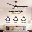 Devanti 52'' Ceiling Fan DC Motor w/Light w/Remote - Black