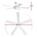 Devanti 52'' Ceiling Fan 5 Blades DC Motor w/Light w/Remote White