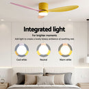 Devanti 52'' Ceiling Fan 3 Blades DC Motor w/Light w/Remote Yellow Pink Orange