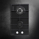 Devanti Gas Cooktop 30cm 2 Burner Built-in Stove Glass Cook Top NG LPG Wok Burner