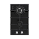Devanti Gas Cooktop 30cm 2 Burner Built-in Stove Glass Cook Top NG LPG Wok Burner