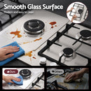 Devanti 59cm Gas Cooktop 3 Burner Knob Control Stainless Steel Hob Silver