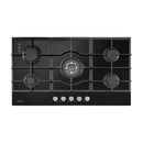 Devanti 90cm Gas Cooktop 5 Burner LPG NG Tempered Glass Hob Black