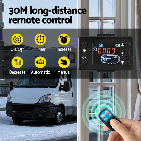Giantz Diesel Air Heater All-in-one 12V 5KW LCD Remote Control for Car RV Indoors caravan machinery