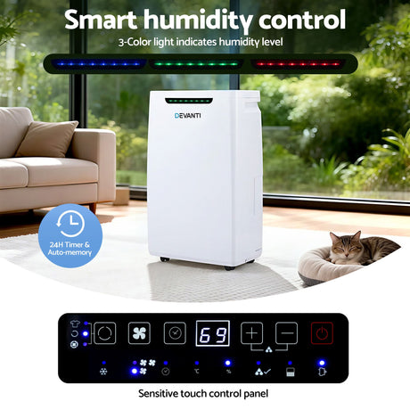 Devanti 16L Dehumidifier Portable Air Dryer Moisture Absorber 5.5L Water Tank Home