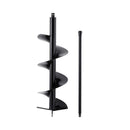 GIANTZ Post Hole Digger Auger Drill Bit 300mm with 80cm Extension Shaft Black