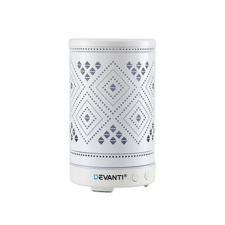 Devanti Ultrasonic Aroma Diffuser Aromatherapy 100ml LED Lights Iron Humidifier Forest