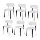 Artiss Dining Chairs Set of 6 Sherpa Boucle White