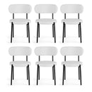Artiss Dining Chairs Set of 6 Sherpa Boucle White