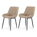 Artiss 2x Dining Chairs Retro PU Leather Kitchen Lounge Cafe Accent Chair Khaki