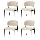 Artiss Dining Chairs Set of 4 Linen Fabric Soft Upholstered Chairs Beige