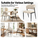 Artiss Dining Chairs Set of 4 Linen Fabric Soft Upholstered Chairs Beige