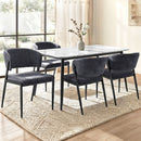 Artiss Dining Chairs Set of 4 Linen Fabric Soft Upholstered Chairs Charcoal