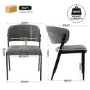 Artiss Dining Chairs Set of 2 Linen Fabric Soft Upholstered Chairs Grey