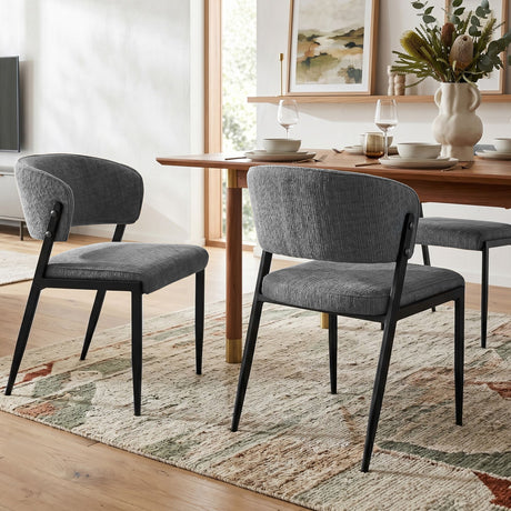 Artiss Dining Chairs Set of 2 Linen Fabric Soft Upholstered Chairs Grey