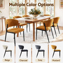 Artiss Dining Chairs Set of 2 Linen Fabric Soft Upholstered Chairs Mustard