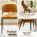 Artiss Dining Chairs Set of 4 Linen Fabric Soft Upholstered Chairs Mustard