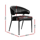 Artiss Dining Chairs Set of 4 Leather Hollow Armchair Black