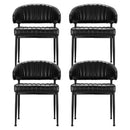 Artiss Dining Chairs Set of 4 Leather Hollow Armchair Black