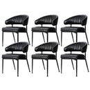 Artiss Dining Chairs Set of 6 Leather Hollow Armchair Black