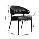 Artiss Dining Chairs Set of 6 Leather Hollow Armchair Black