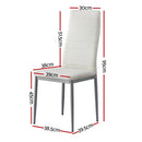 Artiss Dining Chairs Set of 4 Leather Channel Tufted White
