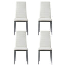 Artiss Dining Chairs Set of 4 Leather Channel Tufted White