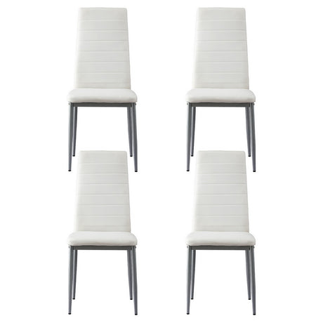 Artiss Dining Chairs Set of 4 Leather Channel Tufted White