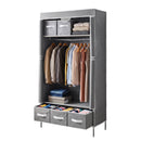 Artiss Large Portable Clothes Closet Wardrobe with Tiebacks Grey
