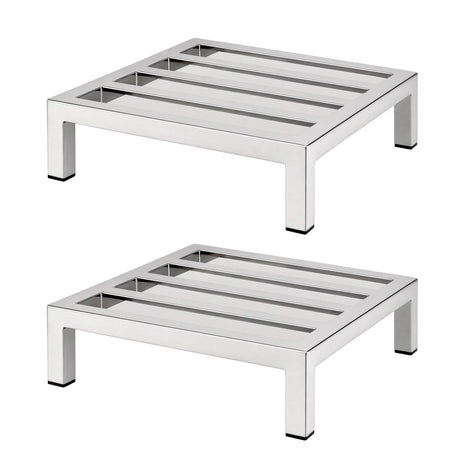 Giantz 35x35cm Dunnage Rack 2-Pack Stainless Steel Kitchen Floor Stand